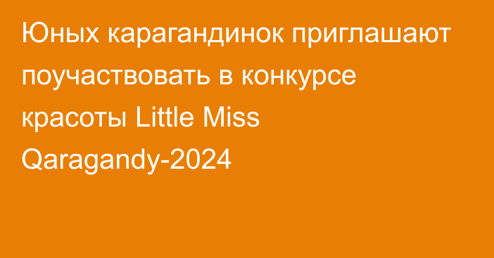 Юных карагандинок приглашают поучаствовать в конкурсе красоты Little Miss Qaragandy-2024
