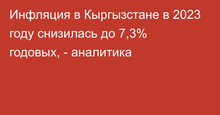Инфляция в Кыргызстане в 2023 году снизилась до 7,3% годовых, - аналитика