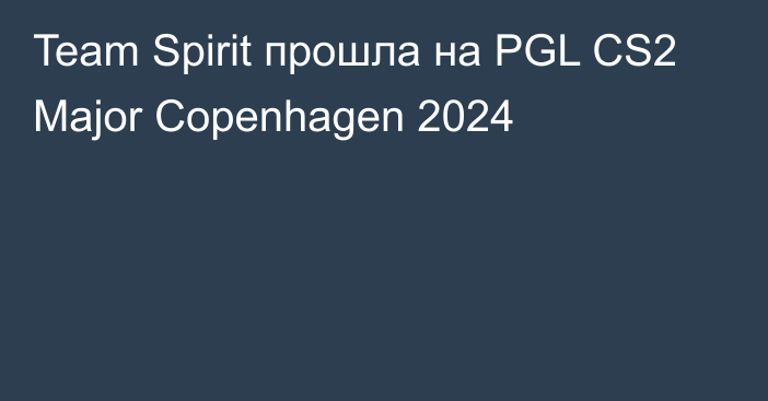 Team Spirit прошла на PGL CS2 Major Copenhagen 2024