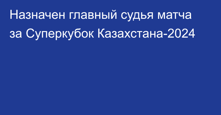 Назначен главный судья матча за Суперкубок Казахстана-2024
