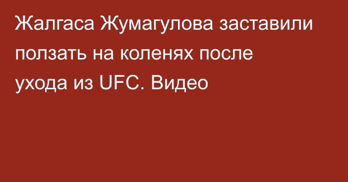 Жалгаса Жумагулова заставили ползать на коленях после ухода из UFC. Видео