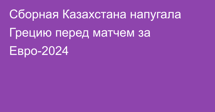 Сборная Казахстана напугала Грецию перед матчем за Евро-2024