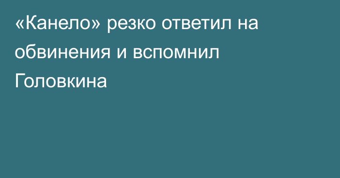 «Канело» резко ответил на обвинения и вспомнил Головкина