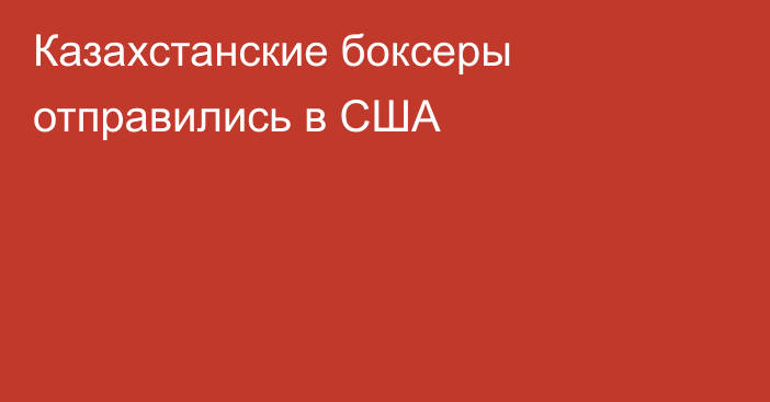 Казахстанские боксеры отправились в США