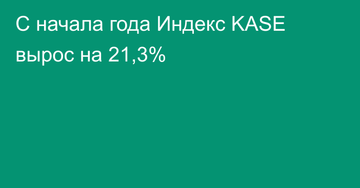С начала года Индекс KASE вырос на 21,3%