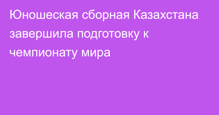 Юношеская сборная Казахстана завершила подготовку к чемпионату мира