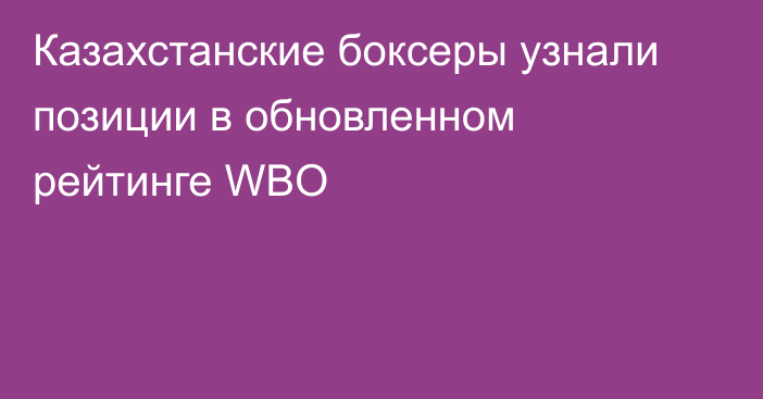 Казахстанские боксеры узнали позиции в обновленном рейтинге WBO