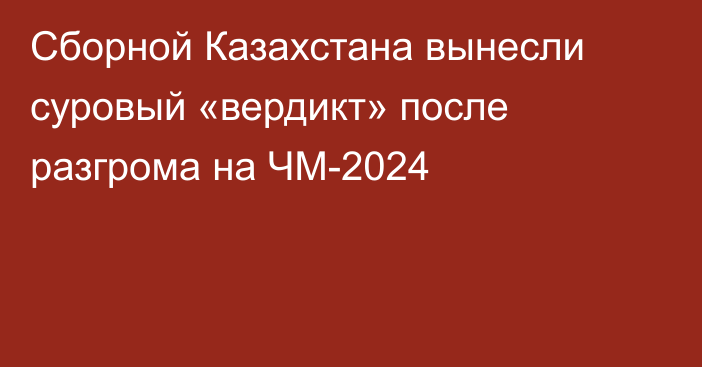 Сборной Казахстана вынесли суровый «вердикт» после разгрома на ЧМ-2024
