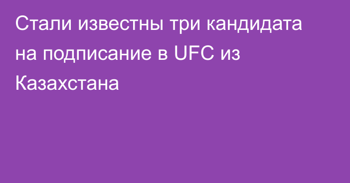 Стали известны три кандидата на подписание в UFC из Казахстана