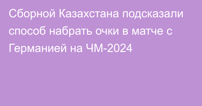 Сборной Казахстана подсказали способ набрать очки в матче с Германией на ЧМ-2024