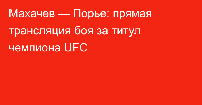 Махачев — Порье: прямая трансляция боя за титул чемпиона UFC