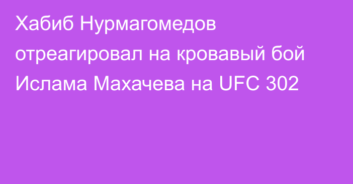 Хабиб Нурмагомедов отреагировал на кровавый бой Ислама Махачева на UFC 302