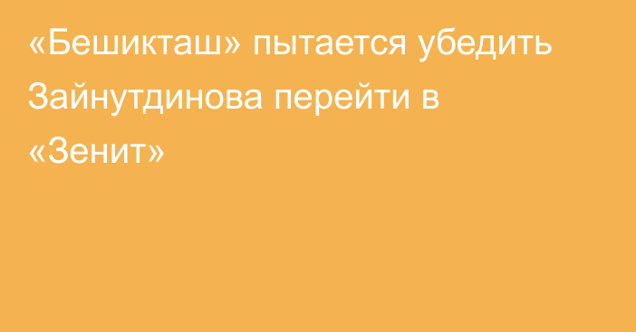 «Бешикташ» пытается убедить Зайнутдинова перейти в «Зенит»