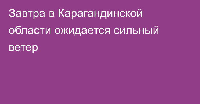 Завтра в Карагандинской области ожидается сильный ветер