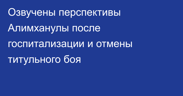 Озвучены перспективы Алимханулы после госпитализации и отмены титульного боя