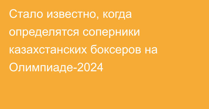 Стало известно, когда определятся соперники казахстанских боксеров на Олимпиаде-2024