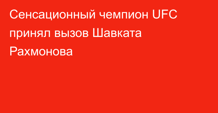 Сенсационный чемпион UFC принял вызов Шавката Рахмонова