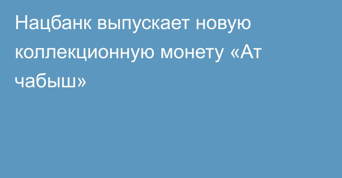 Нацбанк выпускает новую коллекционную монету «Ат чабыш»