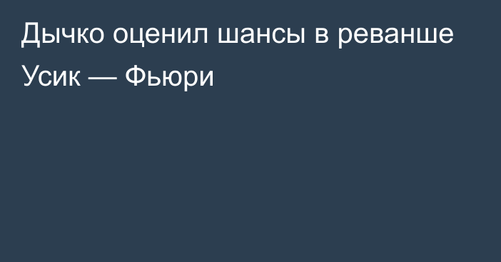 Дычко оценил шансы в реванше Усик — Фьюри