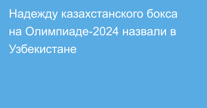 Надежду казахстанского бокса на Олимпиаде-2024 назвали в Узбекистане