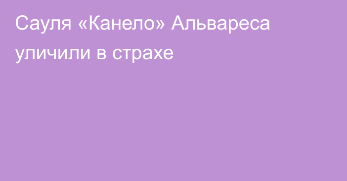 Сауля «Канело» Альвареса уличили в страхе