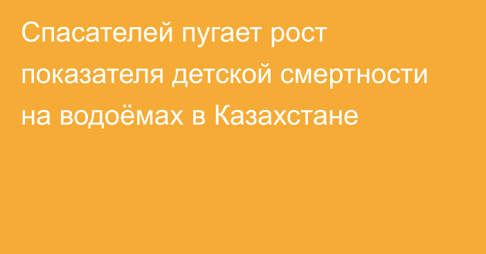 Спасателей пугает рост показателя детской смертности на водоёмах в Казахстане