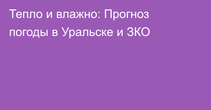 Тепло и влажно: Прогноз погоды в Уральске и ЗКО