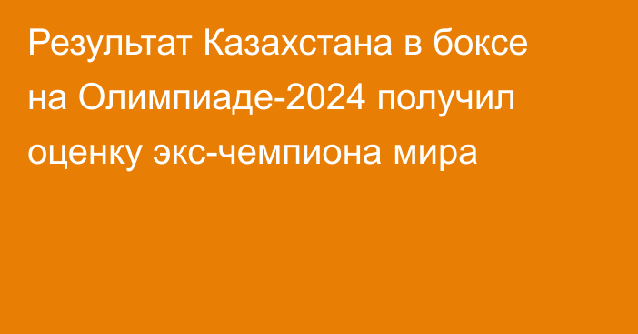 Результат Казахстана в боксе на Олимпиаде-2024 получил оценку экс-чемпиона мира