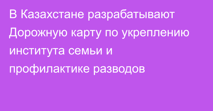 В Казахстане разрабатывают Дорожную карту по укреплению института семьи и профилактике разводов