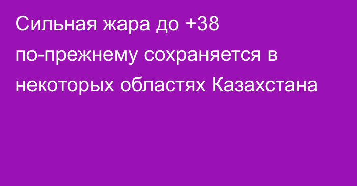 Сильная жара до +38 по-прежнему сохраняется в некоторых областях Казахстана