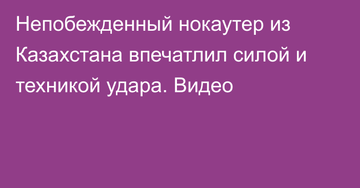 Непобежденный нокаутер из Казахстана впечатлил силой и техникой удара. Видео