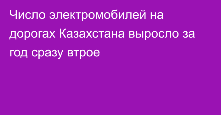 Число электромобилей на дорогах Казахстана выросло за год сразу втрое