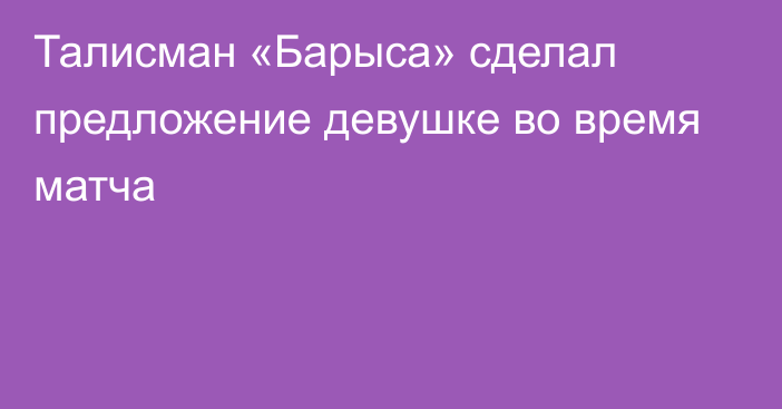 Талисман «Барыса» сделал предложение девушке во время матча