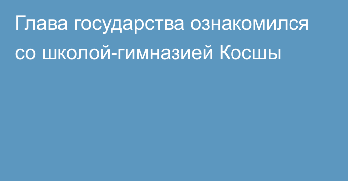 Глава государства ознакомился со школой-гимназией Косшы