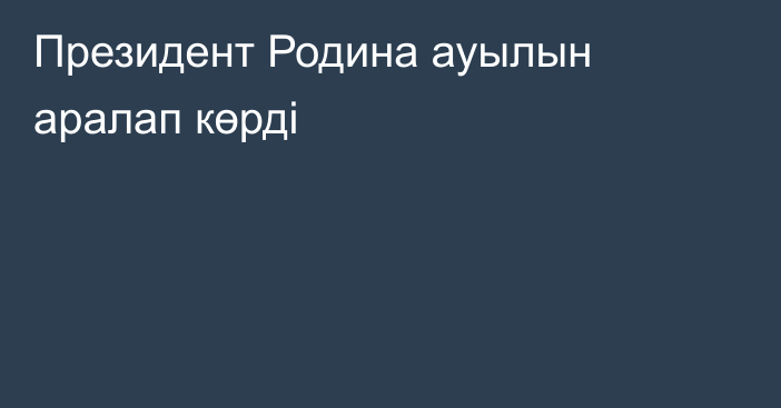 Президент Родина ауылын аралап көрді