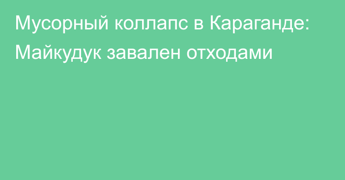 Мусорный коллапс в Караганде: Майкудук завален отходами