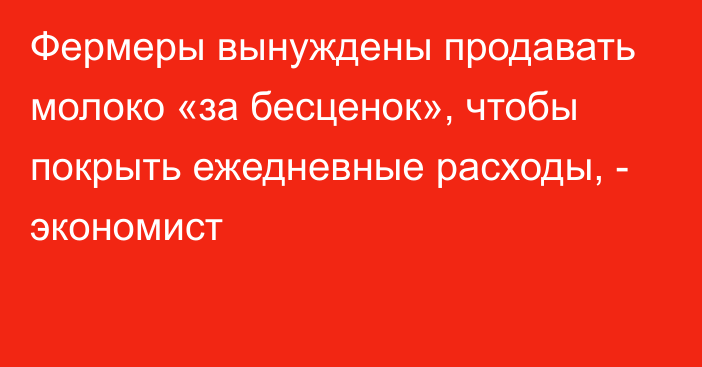 Фермеры вынуждены продавать молоко «за бесценок», чтобы покрыть ежедневные расходы, - экономист