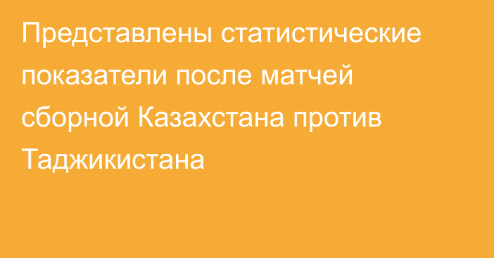 Представлены статистические показатели после матчей сборной Казахстана против Таджикистана