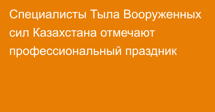 Специалисты Тыла Вооруженных сил Казахстана отмечают профессиональный праздник