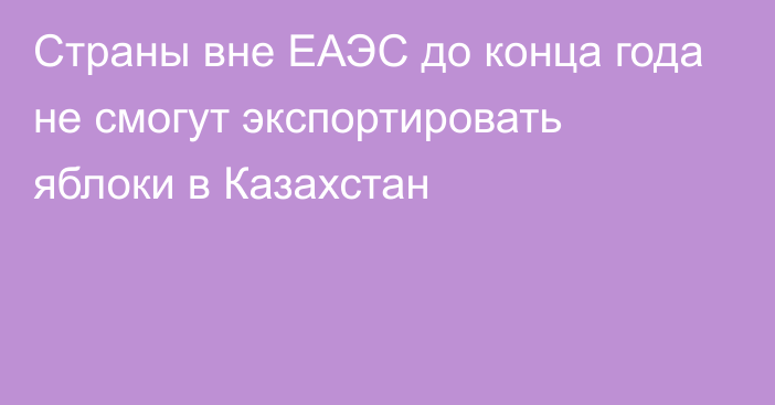 Страны вне ЕАЭС до конца года не смогут экспортировать яблоки в Казахстан