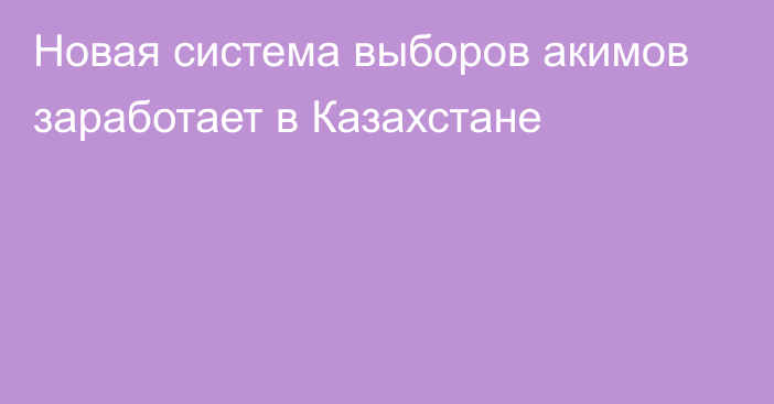 Новая система выборов акимов заработает в Казахстане