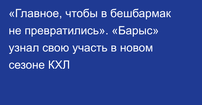 «Главное, чтобы в бешбармак не превратились». «Барыс» узнал свою участь в новом сезоне КХЛ