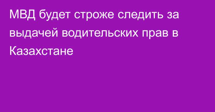 МВД будет строже следить за выдачей водительских прав в Казахстане