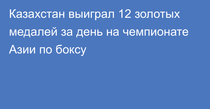 Казахстан выиграл 12 золотых медалей за день на чемпионате Азии по боксу