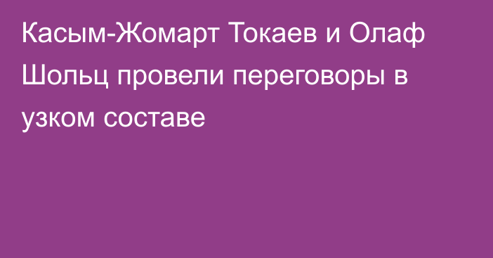 Касым-Жомарт Токаев и Олаф Шольц провели переговоры в узком составе