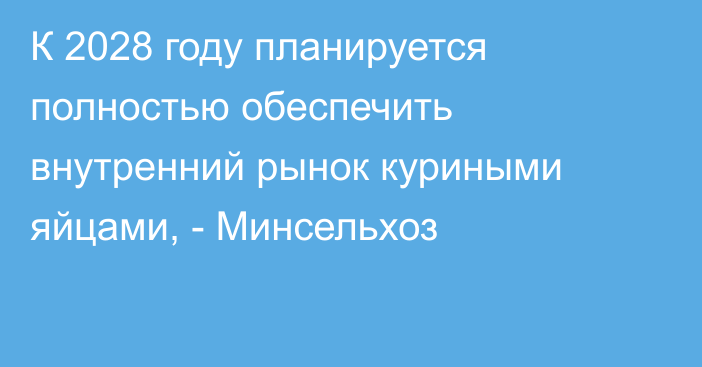 К 2028 году планируется полностью обеспечить внутренний рынок куриными яйцами, - Минсельхоз