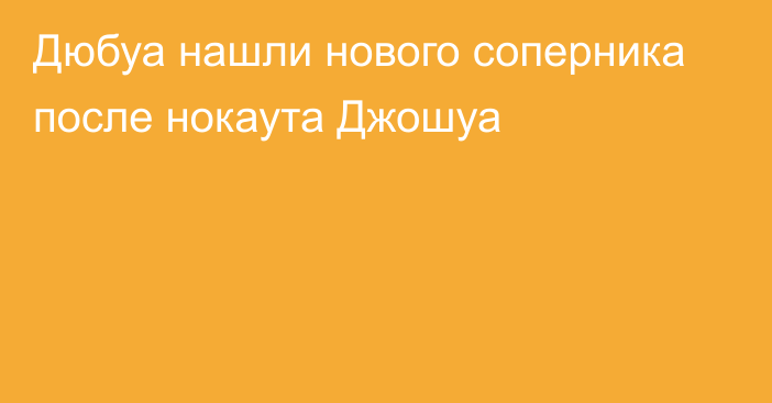 Дюбуа нашли нового соперника после нокаута Джошуа