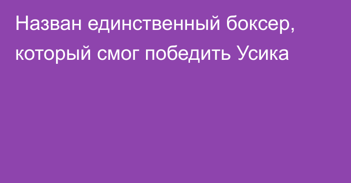 Назван единственный боксер, который смог победить Усика