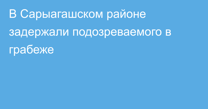 В Сарыагашском районе задержали подозреваемого в грабеже