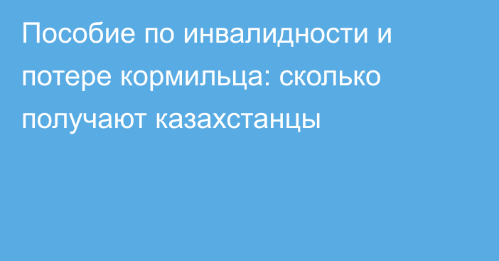 Пособие по инвалидности и потере кормильца: сколько получают казахстанцы